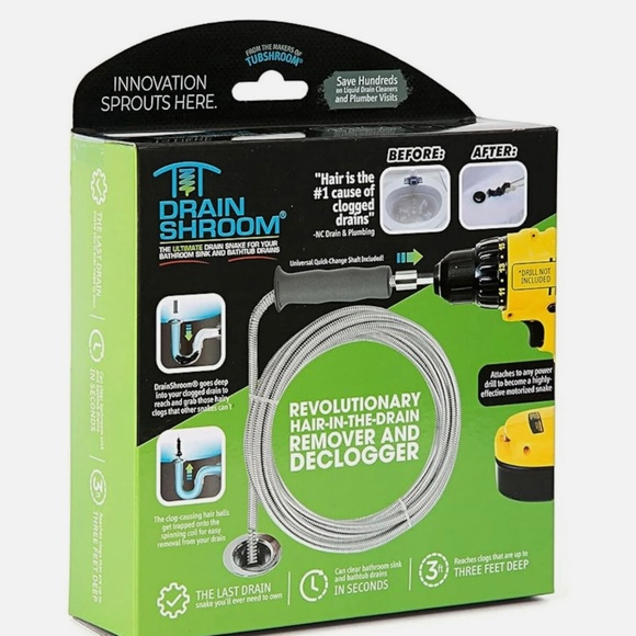 DrainShroom REVOLUTIONARY HAIR IN THE DRAIN REMOVER & DECLOGGER @Tubshroom NEW - Picture 2 of 7